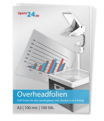Overhead-Folien für Laserkopierer und -drucker s/w und farbig A3